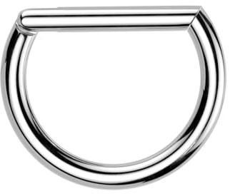 Treuheld® Halbrundes Titan Segmentring-Clicker Piercing - 3 Farben - 3 Größen