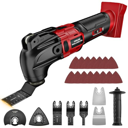 Outil oscillant sans fil pour batterie Mil-waukee 18 V, max 20 000 OPM, scie oscillante sans balais, 6 vitesses variables pour gratter, poncer et couper du bois (batterie non incluse)