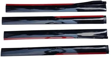 Seitenschweller Schweller Reparaturblech Universal-Seitenschwellerverlängerungen Auto-Seitenschweller Winglet-Splitter Lippe Rot Schwarz Für Für F10/F11 4 Stück Look/Schwarz 2,4 M