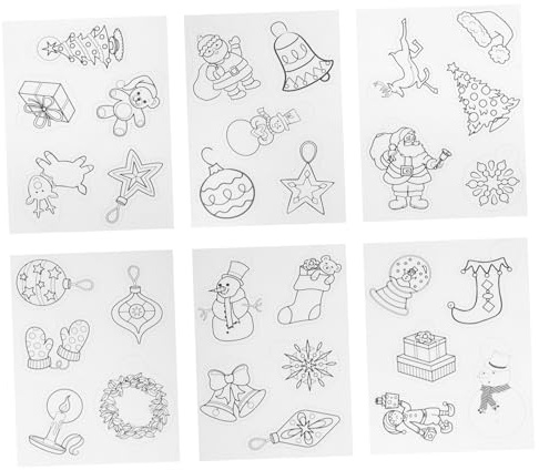 UTHCLO Teiliges Weihnachts Schrumpffolien Bastelset mit Motiven DIY Schlüsselanhänger und Dekoration Hitzeaktivierbares Plastik für Kreative Weihnachtsdeko für Eltern und Bastelworkshops