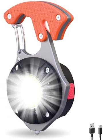 RABLEX RB563 Mini LED Arbeitsleuchte 500 Lumen – USB-C aufladbare Mini Taschenlampe mit 6 Lichtmodi & Magnetfuß – Schlüsselanhänger Lampe, Feuerwehr Helmlampe, tragbare LED Notfalllampe