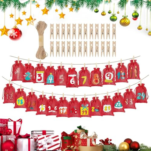 Adventskalender Påsar Jul Countdown Återanvändbar 24-Dagars Kalender