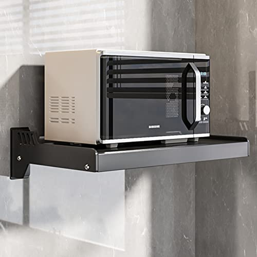 Étagère murale pour micro-ondes – Étagère murale peu encombrante pour micro-ondes, solution de rangement pratique, installation facile, design durable et robuste