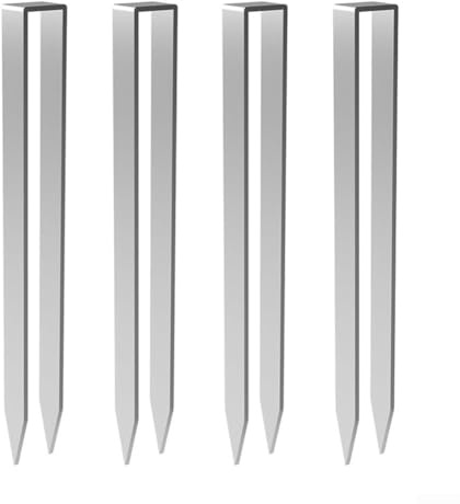 BEAZOOM Robuste U-förmige Erdspieße, 30 cm, Edelstahl, Zeltheringe für Garten/Pavillon/Windstabilität, 4 Stück