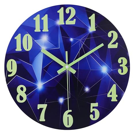 jomparis Orologio da parete luminoso da esterno impermeabile da 30,5 cm con luce notturna galassia in vetro per piscina patio bagno