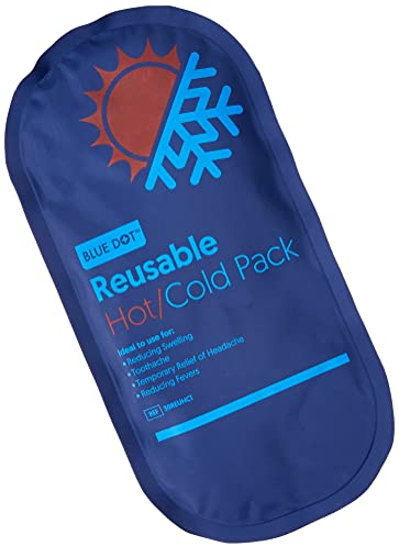 Blue Dot Reusable Hot & Cold Gel Pack: Effective Pain Relief - Microwave for Heat Pack or Freeze for Ice Pack - Ideal for Joints, Muscles, Legs, Knees, Shoulders, Back & Arms (26cm x 13.5cm)