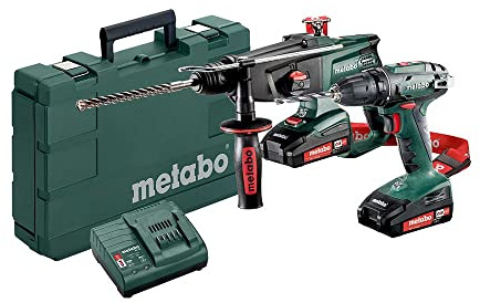 Metabo 685083000 Combo Set 15713 + Visseuse sans Fil Perforateur 2 Batteries Chargeur, Vert