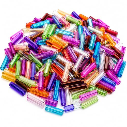 Perlin Rocailles glaspärlor indianer utsäde pärlor pärlstift pärlor 2 mm x 6 mm 15 färger 300 g mix set ca 9 900 stycken material glas