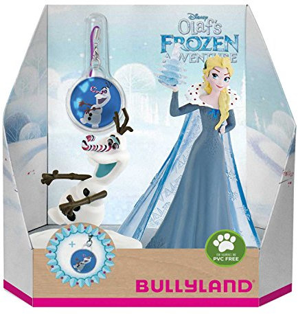 Bullyland 12937 - Disney Olafs Frozen Adventure Spielfigurenset, Elsa und Olaf mit Charm