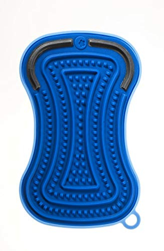 Kochblume Scrubby Plus | Reinigungsschwamm aus Silikon | Premium-Silikon | Hitzebeständig | Spülmaschinenfest | Für leichte und hartnäckige Verschmutzung inklusive Nylonkante | Farbe: blau/dunkelblau