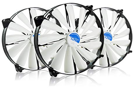 AABCOOLING Super Silent Fan 20 - Värdepaket - 3 st - Tyst och Effektiv 200mm Fodral Fläkt med 4 Vibrationsdämpare, 12V Fläkt, PC-Kylning, för PC-Fodral, 20cm Fläkt, Högt Luftflöde, Kylfläkt