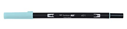 Tombow ABT Dual Brush Pen, ABT-401, Stift mit zwei Spitzen, perfekt fürs Hand Lettering und Bullet Journal, wasservermalbar, aqua