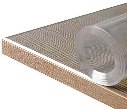 Glasklar Folie 2 mm + abgeschrägte Kante, Größe wählbar 60x170 cm, Wunschmaß transparente Tischdecke Tischschutz, Made in Germany