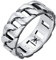 Kuzzoi Massiver Herrenring(8mm) im Panzer Design schwarz oxidiert, Bandring für Männer aus 925 Sterling Silber, Ring im Chunky Chain Look, Ringgröße 66, 0608382919_66