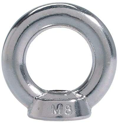 HKB 10 Stück Ringmutter – V4A Edelstahl – M6 / M8 / M10 - AISI 316 Inox - Rostfrei und Säurebeständig (10x M8)