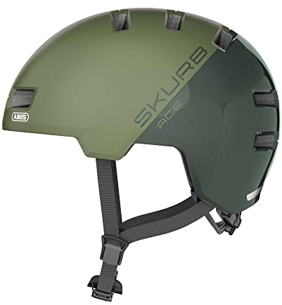 ABUS Stadthelm Skurb ACE - Stylischer Fahrradhelm im Alltag, beim Skaten, BMX-Fahren oder Longboarden - Grün, Größe S