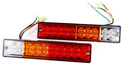 2 Pcs Tail Rear Reverse Lights 20 LED Truck Rear Tail Light Brake Lamp Stop Light Reverse Indicator Lamp for Trailers Trucks Utes Boat Caravans Etc(12V)+trailer brake light,+led trailer+12v led rear+