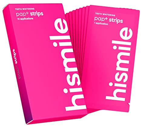 Hismile Teeth Whitening Strips for Sensitive Teeth, Peroxide Free, Dental White Strips Kit, 28 Strips, 14 Treatments