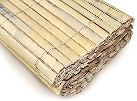 Bamboo Slat Roll up Fence Screen Bamboo Slat Privacy Windbreak Shading Fence Screening for Garden Balcony Awning Fencing Wind Protection Outdoor (1.8m x 4m)