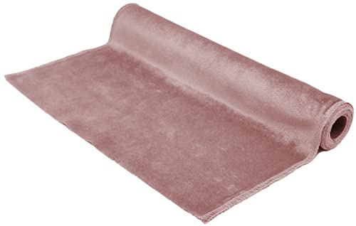 matrasa Dekostoff Velours Samt Weich - versch. Farben - 36 x 200 cm - Bastelstoff Tischläufer Altrosa