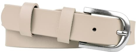 Zakatte • Schlichter Damen Gürtel aus Leder Damengürtel schmaler Taillengürtel Hüftgürtel Ledergürtel MC1 (Beige, 75 cm)