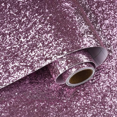 VaryPaper Selbstklebende Tapete Glitzer Rosa 40cmx200cm Glitzerfolie Selbstklebend Klebefolie Möbel Rosa Dekofolie Möbelfolie Glitzer Tapeten Wohnzimmer Schlafzimmer Schrankfolie Folie für Möbel