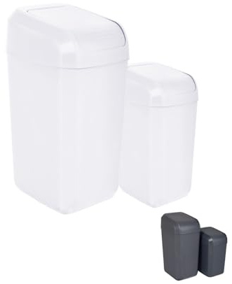 Jardin202 - Papelera con Tapa Basculante - Cubo basura Antracita para Cocinas. Baños y Despachos - Contenedor de Residuos | 30 L (Gris Claro)