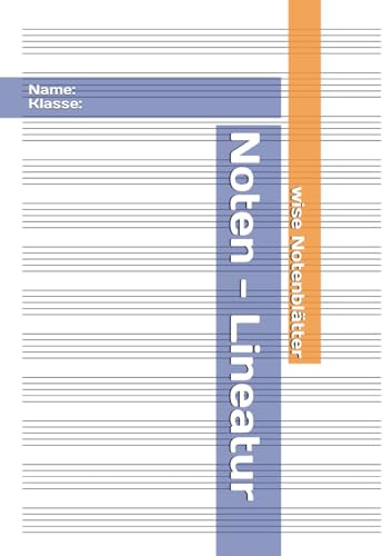 A4 Musikheft mit leeren Notenblättern / Notenlinien / 100 Seite