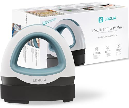 LOKLiK Mini Heat Press Denim Azul Prensa Calentadora Compacta Termoadhesiva Impresión Textil (Denim Azul)