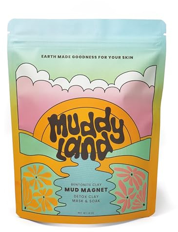 Bentonite Clay Detox Mud Bath Soak & Full Body Mud Mask - Magnetic Clay Bath with Epsom Salt, Body & Face Mask, Gift for Her - Mud Magnet by Muddyland