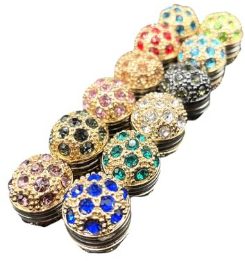 Yurosiay Hijab Clip Magnetischer Mehrzweck Hijab Magnet mit Diamanten Muslimische Magnetische Knöpfe Hijab Magnetknöpfe Broschen Sicherheitsnadel Pullover für Damen und Mädchen Mix 6 Paar