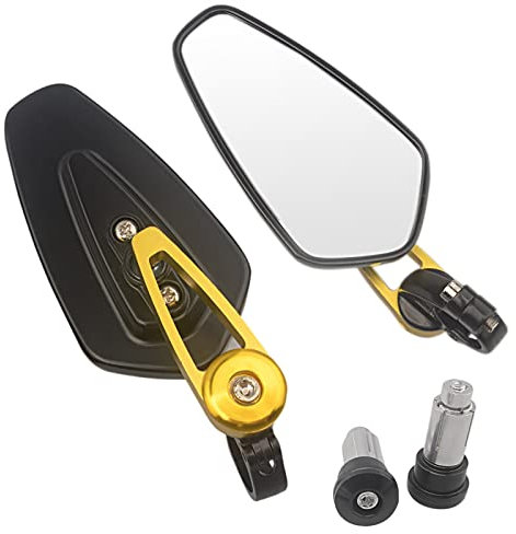 Spring talks Retrovisores Moto Espejos Retrovisores Universales Extremo Barra Motocicleta Aptos para Extremos Manillar 7/8 Aproximadamente 22mm con Inserto Extremo Barra Estándar(A)