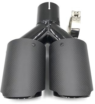 Auspuffrohr 1PCS 63MM IN 89MM Out Auspuffspitze Dual Carbon Faser Edelstahl Auspuffspitze Auspuffrohr Schalldämpfer Matt Schwarz Auspuff Endrohr(54MM IN-101MM Out)