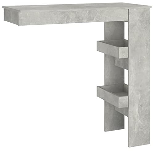 HETFTJN Garden Table Stehtisch Outdoor Kitchen Table Bürotisch - Wand-Bartisch Betongrau 102x45x103,5 cm Holzwerkstoff für Küche Party Konferenzraum Balkon