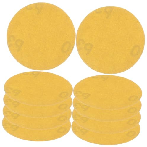 HOMOCONO 100pcs Velvet Backed Sandpaper for Mouse Sander Yellow Sandpaper Sanding Pad for Wood Metal Plastic Polishing