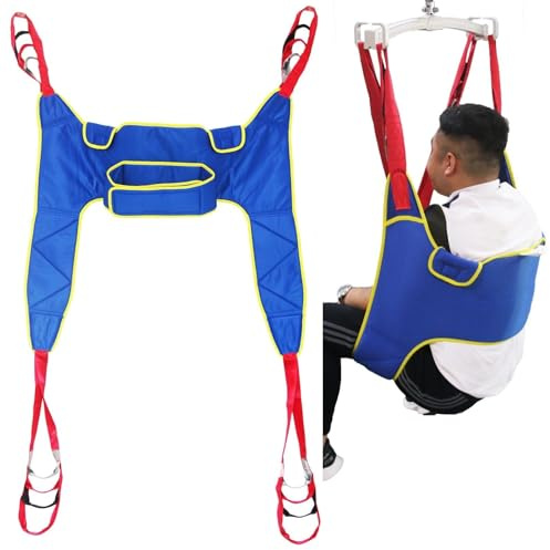 Full Body Disabled Lifting Harness for Elderly - Patient Lift Toileting Sling 180 kg Load Capacity - Commode Lifter Hoist Sling with Divided Leg Design(L)