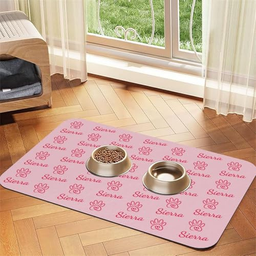 Fußmatte Personalisiert Napfunterlage Hund Futtermatte Katzen Haustür mit Namen und Foto