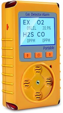 YQVEOT Détecteur de Gaz Naturel, Détecteur de gaz Multi-gaz Portable de Type 4 en 1 Détecteur de gaz LEL O2 CO H2S pour Camping Car, Home