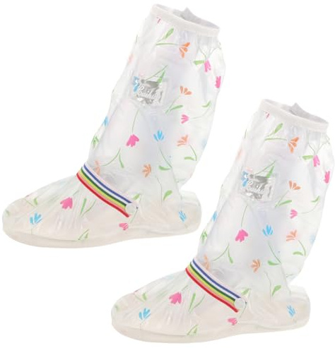 TOYANDONA Transparent Rain Shoes Protector Over Shoes Protectors with Slip Thick Sole Durable Reusable Boot Covers for Hiking Camping Outdoor Use