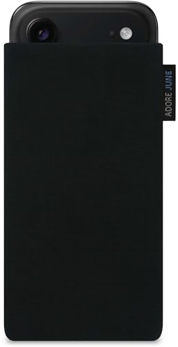Adore June Classic Svart Smartphonefodral kompatibelt med iPhone Air Mobiltelefonfodral av slitstarkt Cordura-Tyg med Dsplayrengöringseffekt