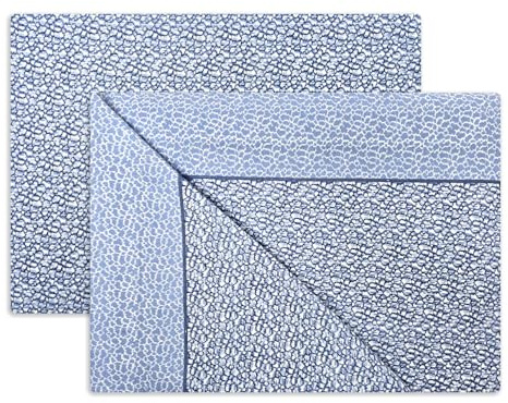 Vionara Home Completo Lenzuola in Flanella di Puro Cotone, Anti-pilling, Completo Letto Invernale in Morbido Caldo Cotone, Made in Italy (F130 - Azzurro, Matrimoniale)