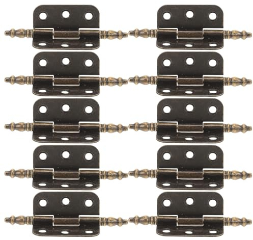 Yardenfun Set da 10 Pezzi Cerniere per Porte Vintage in Ferro Design a 6 Fori Cerniere Antiche Decorative per Sportelli di Armadi Cassettiere e Scatole in Stile Retrò
