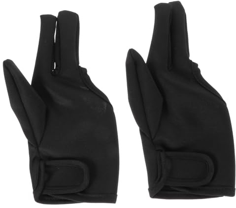 SHOWERORO 2Pcs Black Heat Resistant Hair Styling Gloves for Curling and Straightening, Three-Finger Heat Protection Gloves for Barber Shop and Home Use