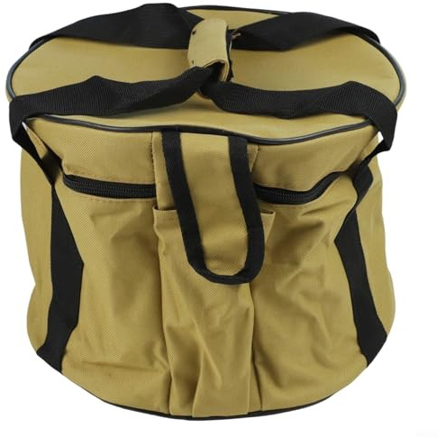 Outdoor-Kochset-Tasche mit ergonomischem Griff und wasserdichtem Segeltuch und weichem Schutzfutter, ideal für Camping, Grillen und Picknick-Aufbewahrung (Schlamm)