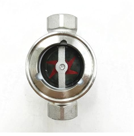 KKHCMZPI 1-1/4 tum 316 rostfritt stål spionglas vattenflödesindikator, 1-1/2 tum, 2 B*S*P med PTFE-koncentriskt pumphjul (1-1/4 tum)