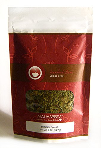 Mahamosa Summer Splash Tea 8 oz (with lemongrass, lemon myrtle, eucalyptus, marigolds, rose hips and orange flavor), Loose Leaf Herbal Herb Tea Blend