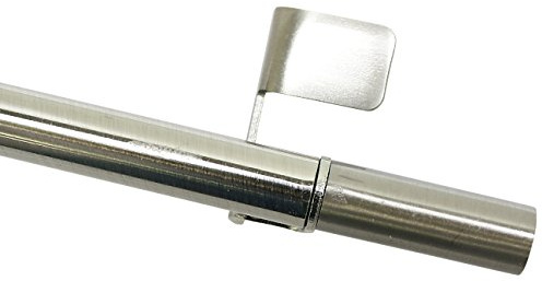 Gardinia 31343 Klemmstange, Ausdrehbar, Montage ohne Schrauben und Bohren, Press&Go Filigrano Zylinder,Durchmesser 44418 mm, mm, Länge 30-50 cm, Metall, Edelstahl-Optik, Edelstahl-Optik (Zylinder)