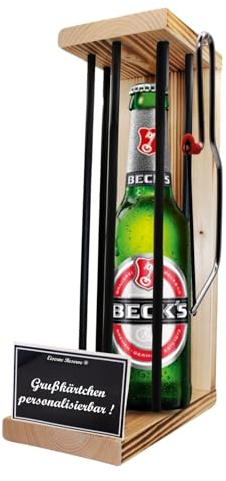 Beck´s Bier, Eiserne Reserve Geschenk Geburstag Hochzeit Black Edition Text s/w personalisiert Bier (1 x 0,5 l) Text s/w