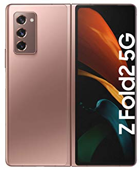 Samsung Galaxy Z Fold2 5G, faltbares Handy, flexibles, großes 7,5 Zoll Display, 3 Kameras, ausdauernder Akku, 256 GB Speicher, Handy zum Falten in Bronze