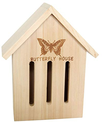 Gravidus Schmetterlingshaus Schmetterlingskasten Nistkasten mit Aufhänger aus Kiefernholz - unbehandelt & robust - Zum Schmetterlinge züchten für den Garten